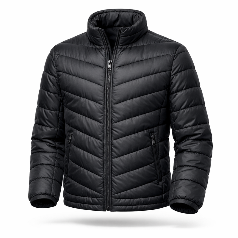 Men’s Lightweight Quilted Puffer Jacket – Water Resistant Winter Casual Outerwear