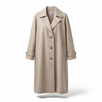 Women’s Oversized Beige Trench Coat – Elegant Longline Casual Outerwear Jacket