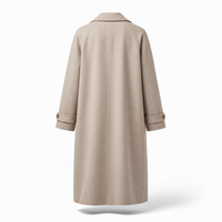 Women’s Oversized Beige Trench Coat – Elegant Longline Casual Outerwear Jacket