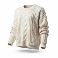 Women’s Handmade Chunky Knit Wool Sweater – Cozy Oversized Winter Pullover