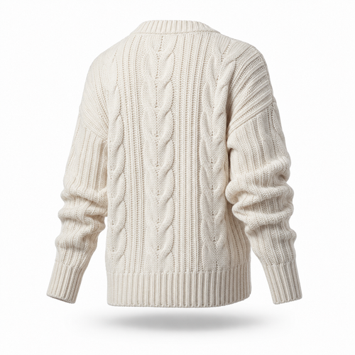 Women’s Handmade Chunky Knit Wool Sweater – Cozy Oversized Winter Pullover
