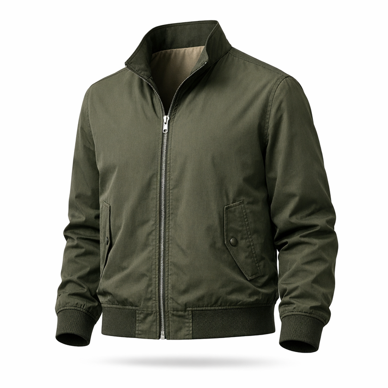 Men’s Lightweight Casual Harrington Jacket – Classic Zip Up Everyday Jacket
