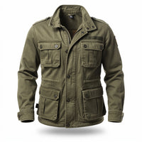 Men’s Canvas Utility Field Jacket – Vintage Workwear Style Casual Outdoor Jacket