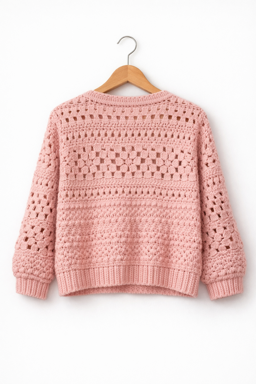 Handmade Crochet Pink Blossom Cardigan – Soft, Cozy & One‑of‑a‑Kind