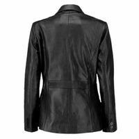 Womens Two Buttoned Leather Blazer